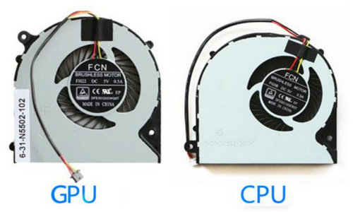 CPU+GPU-Lüfter 3-polig für Clevo N550rc 6-31-N5502-102 6-31-N1502-301