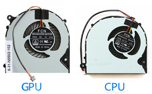 CPU+GPU-Lüfter 3-polig für Clevo N850hk1 N870hk1