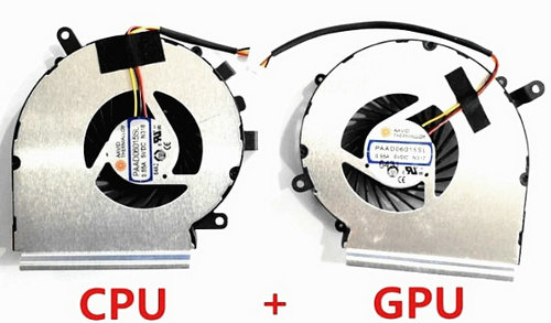 CPU+GPU-Lüfter 3-Pin für MSI GE62 2QE-034NE GE62 2QE-035NL