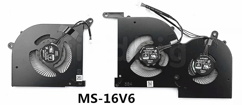 CPU+GPU-Lüfter für MSI Stealth 15 A13VF MS-16V6